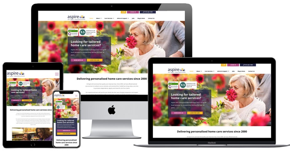 Bring your business vision to life - Aspire UK responsive website