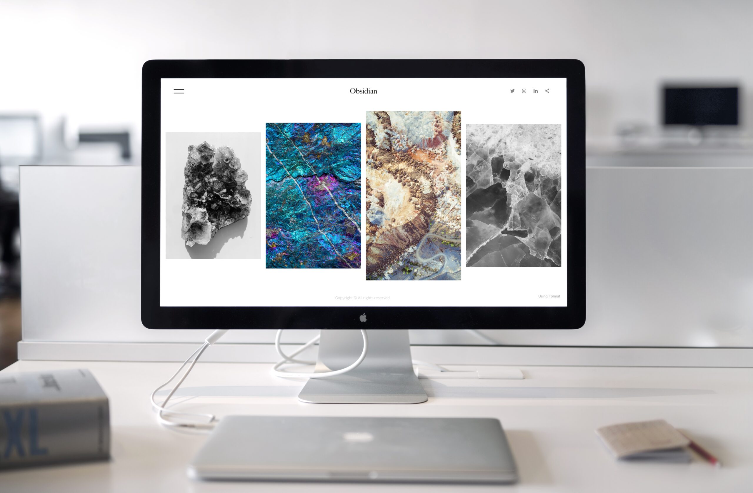 an iMac with different display on screen